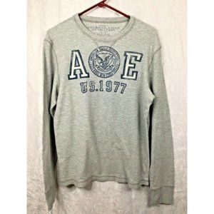 American Eagle Outfitters Vintage Fit Gray Eagle 1977 Thermal Shirt Large